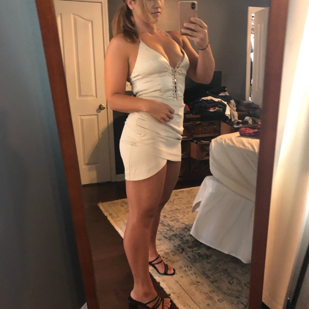 Express Cream Pencil Skirt